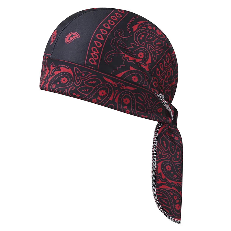Paisley Printed Headscarf - Black Red variant