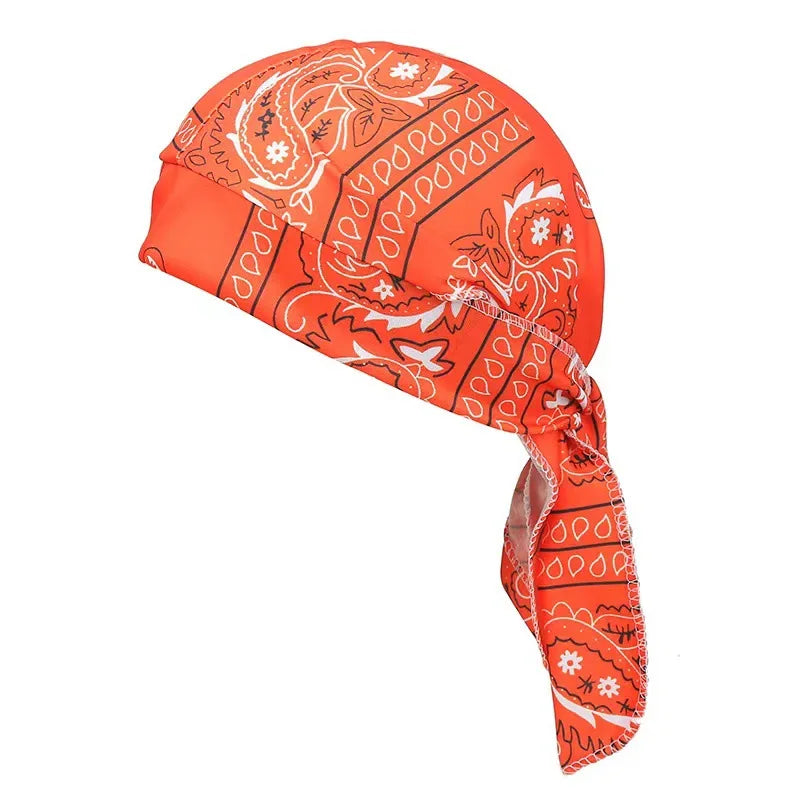 Paisley Printed Headscarf - Orange variant