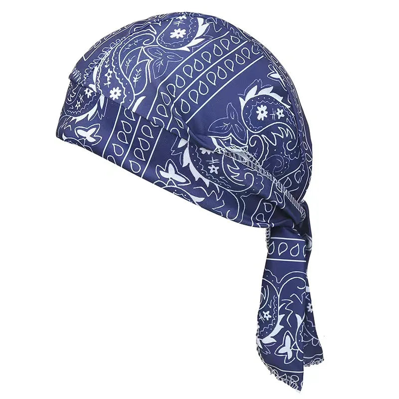 Paisley Printed Headscarf - Dark Blue variant