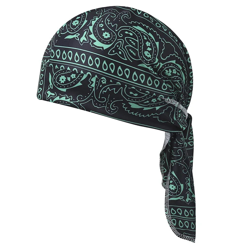 Paisley Printed Headscarf - Black Green variant